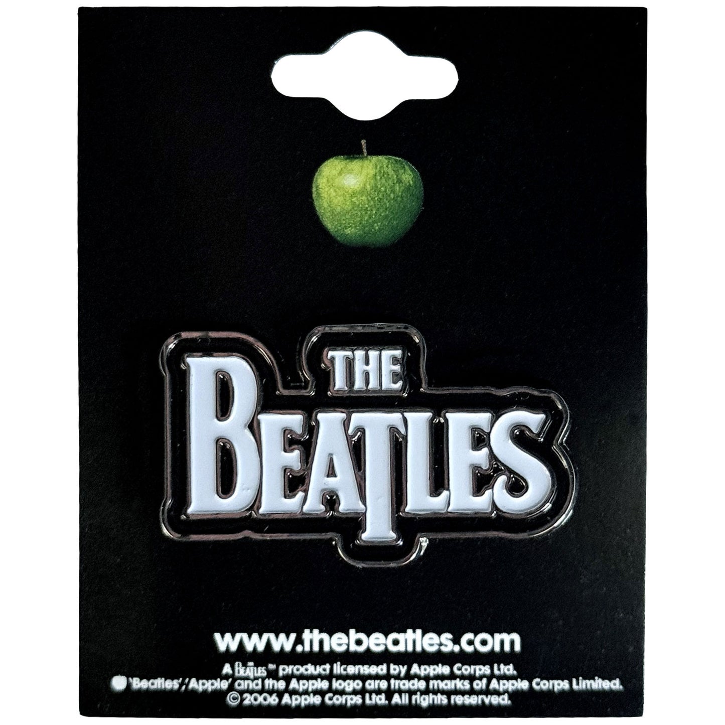 The Beatles Badge: White Drop T Logo