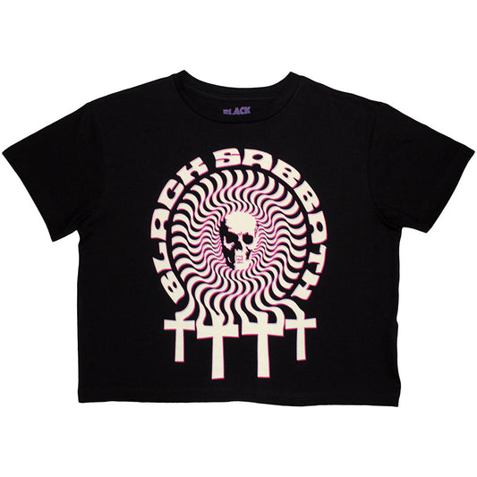 Black Sabbath Ladies Crop Top: Hypnotic Skull