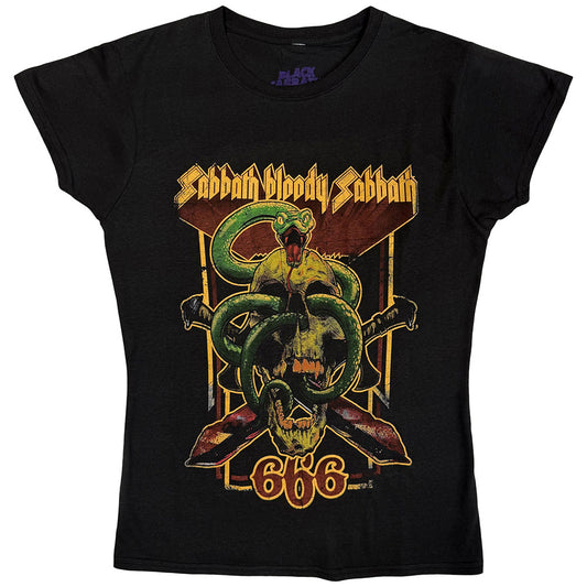Black Sabbath Ladies T-Shirt: Bloody Sabbath 666
