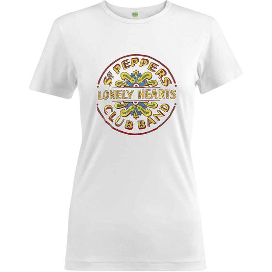 The Beatles Ladies T-Shirt: Sgt Pepper Drum Colour Foil