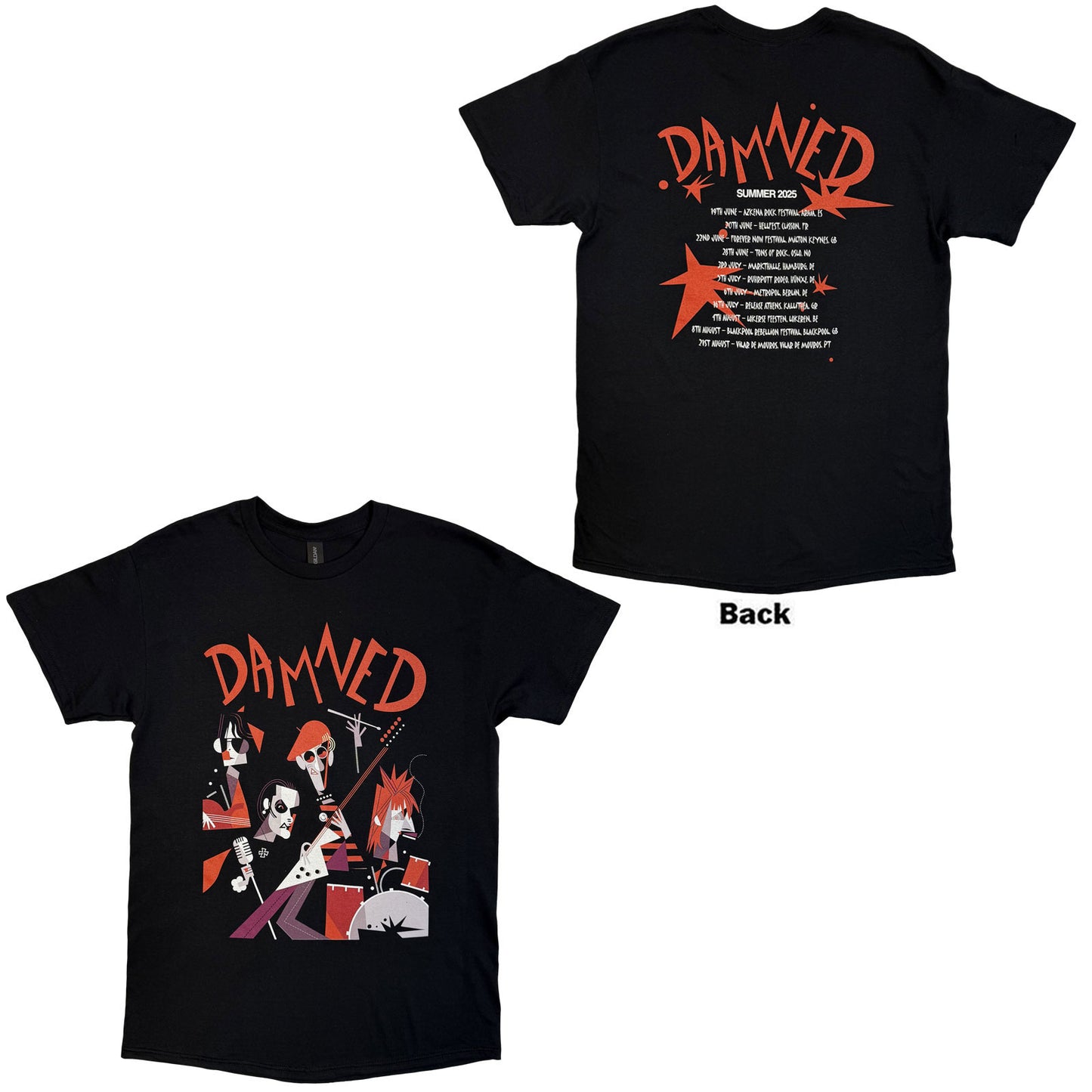 The Damned T-Shirt: Cartoon EU Tour Summer 25