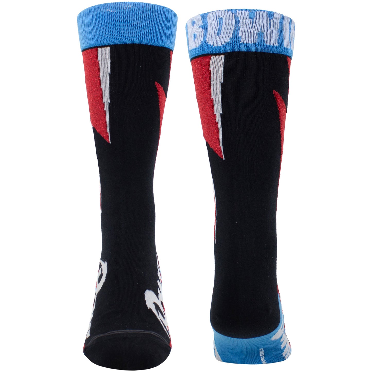 David Bowie Crew Socks: Red Flash