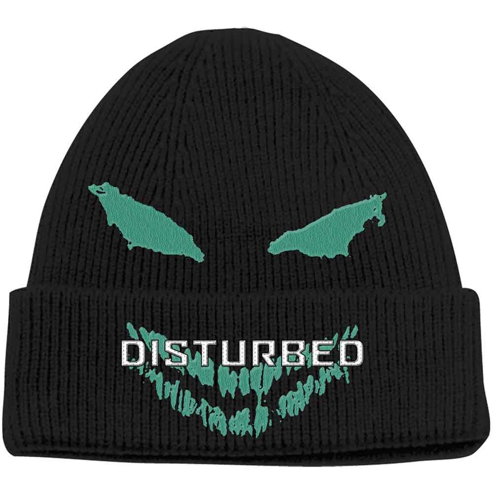 Disturbed Beanie Hat: Green Face