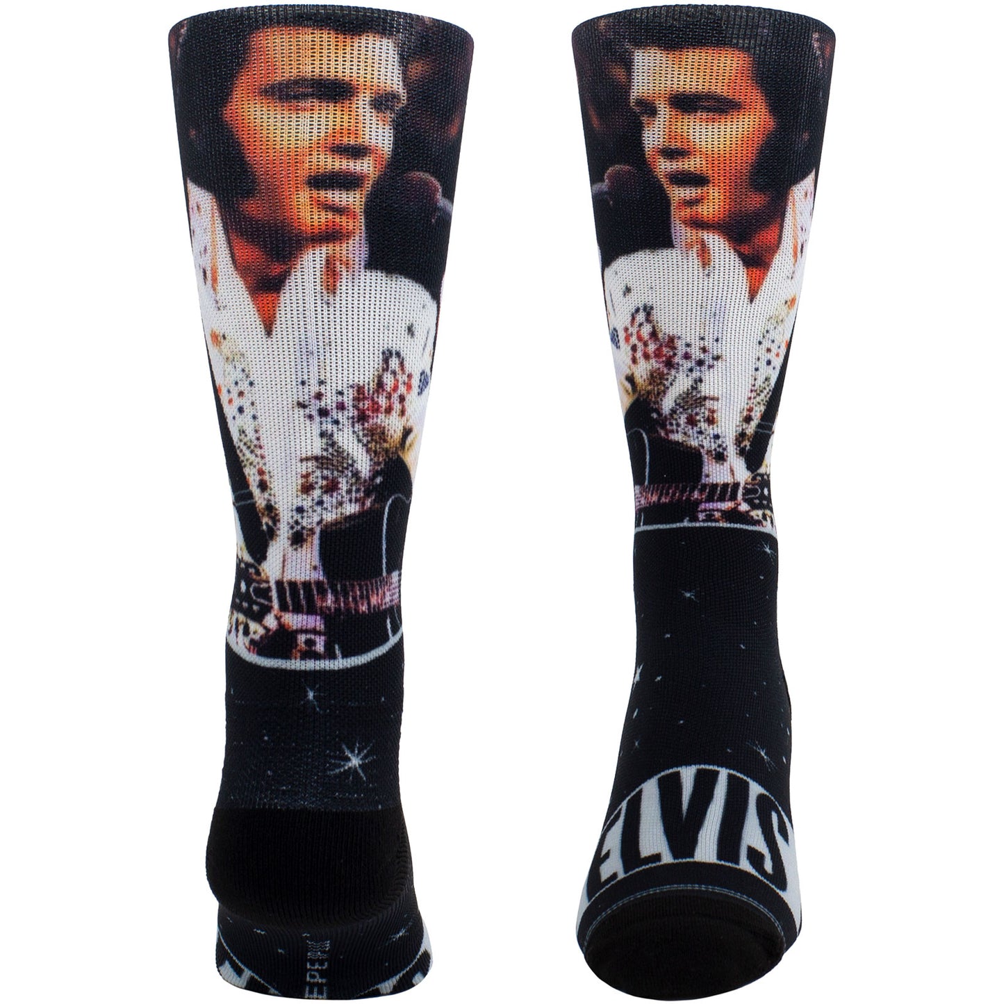 Elvis Presley Crew Socks: Mic Sublimation