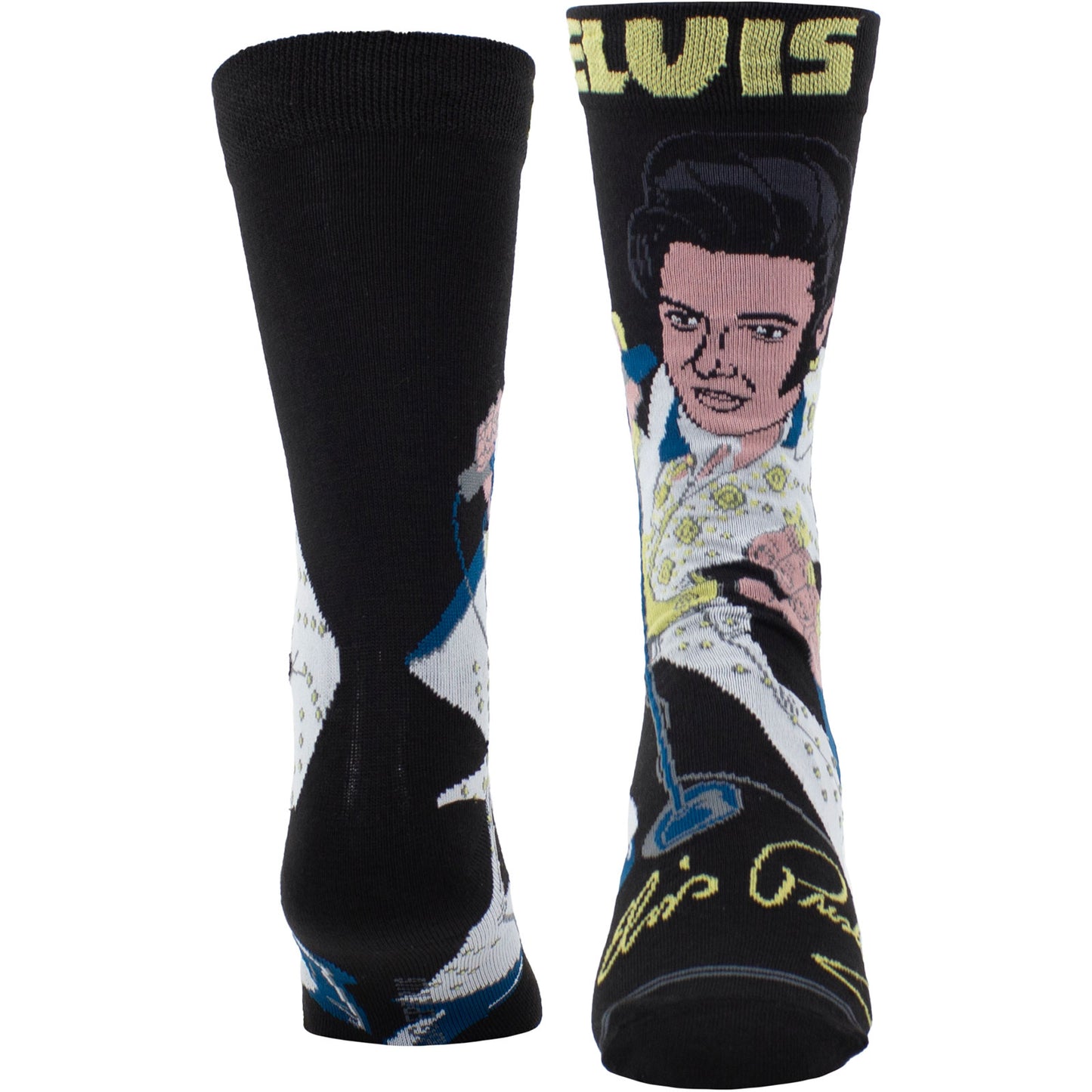 Elvis Presley Crew Socks: Cartoon