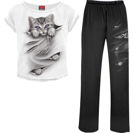 Spiral Ladies 4 Piece Gothic Pyjama Set: Bright Eyes