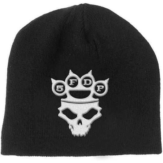 Five Finger Death Punch Beanie Hat: Knuckle-Duster Logo & Skull