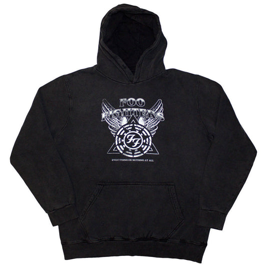 Foo Fighters Stone Wash Pullover Hoodie: Everything Or Nothing At All Logo
