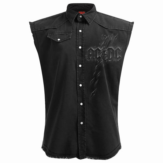 AC/DC Worker Shirt: Back In Black Torn