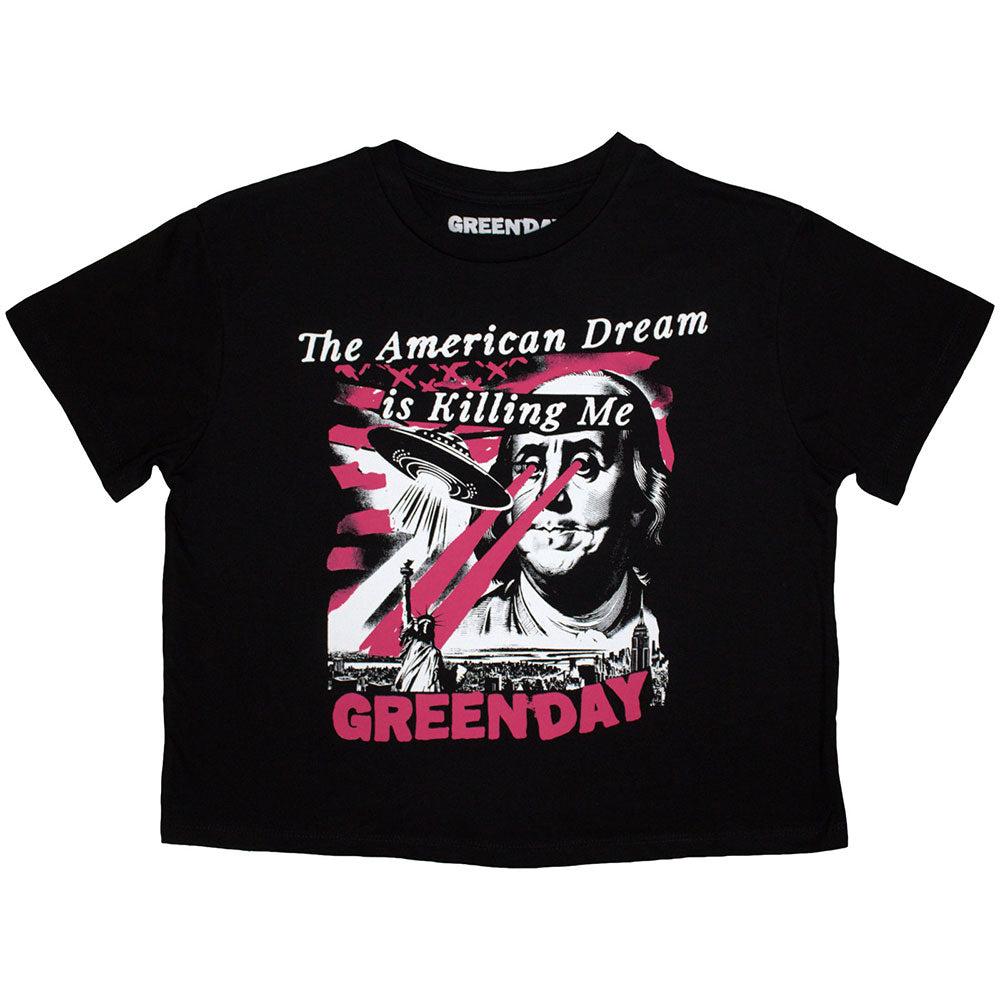 Green Day Ladies Crop Top: American Dream