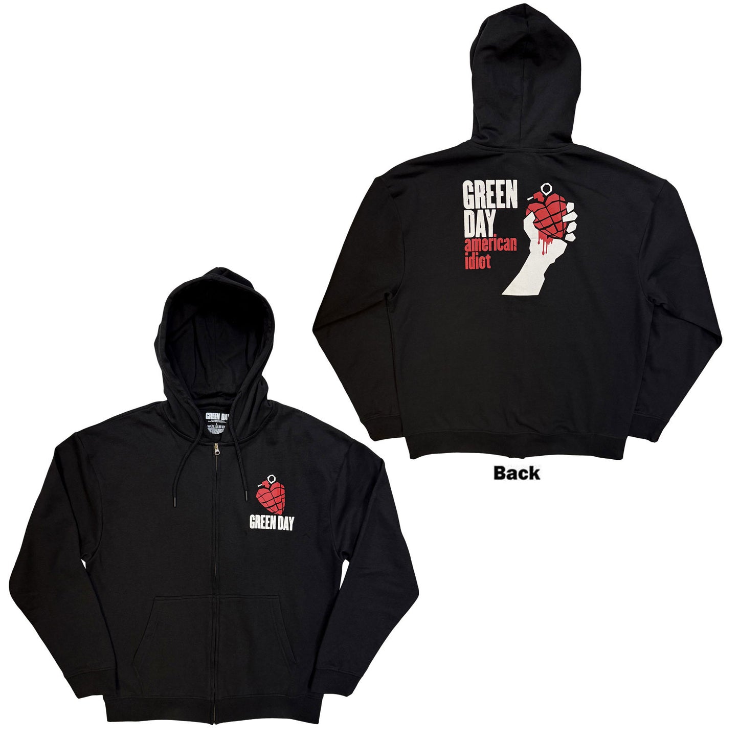 Green Day Zipped Hoodie: American Idiot