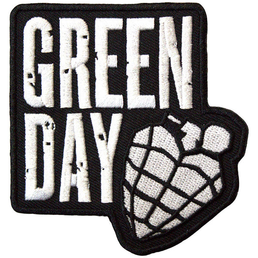 Green Day Patch: Stacked Logo & Grenade