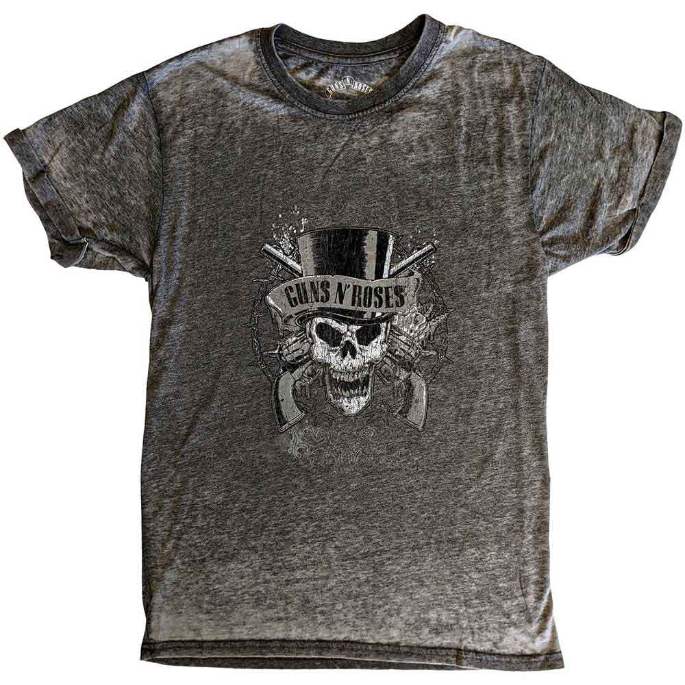 Guns N' Roses Burnout T-Shirt: Faded Skull