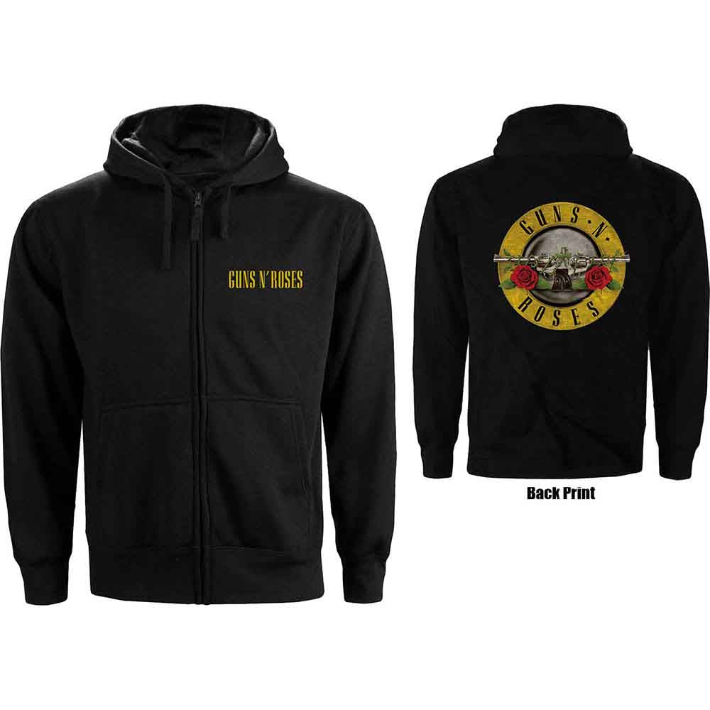 Guns N' Roses Ladies Zipped Hoodie: Classic Logo
