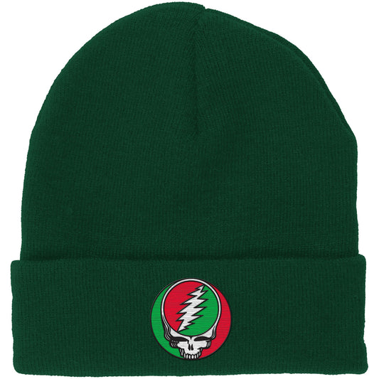 Grateful Dead Beanie Hat: Steal Your Face Red/Green