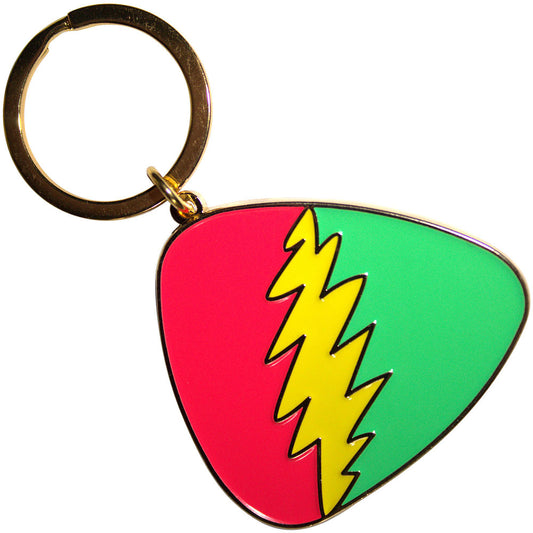 Grateful Dead Keychain: Red/Green Plectrum