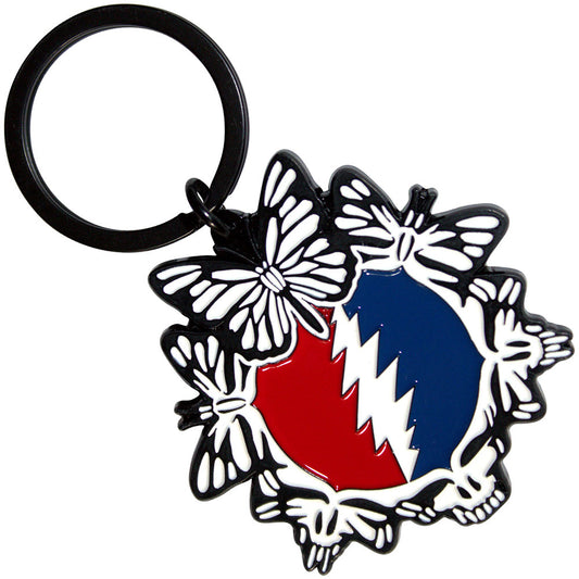 Grateful Dead Keychain: Steal Your Face Butterflies