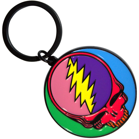 Grateful Dead Keychain: Multicoloured Steal Your Face