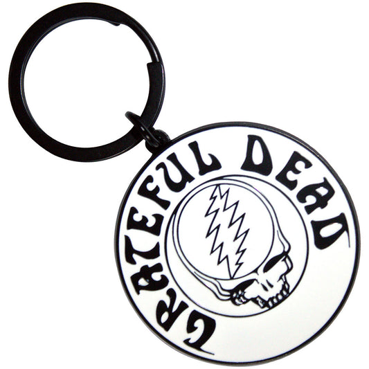 Grateful Dead Keychain: Steal Your Face Mono Black
