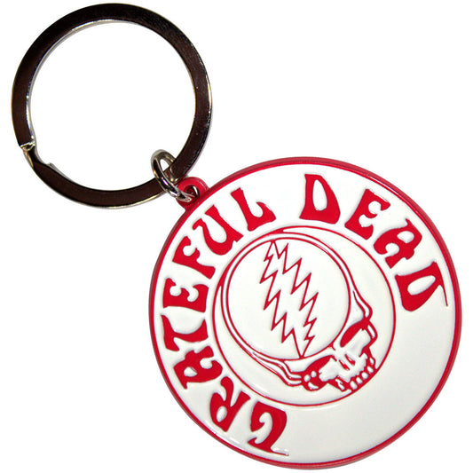 Grateful Dead Keychain: Steal Your Face Mono Red