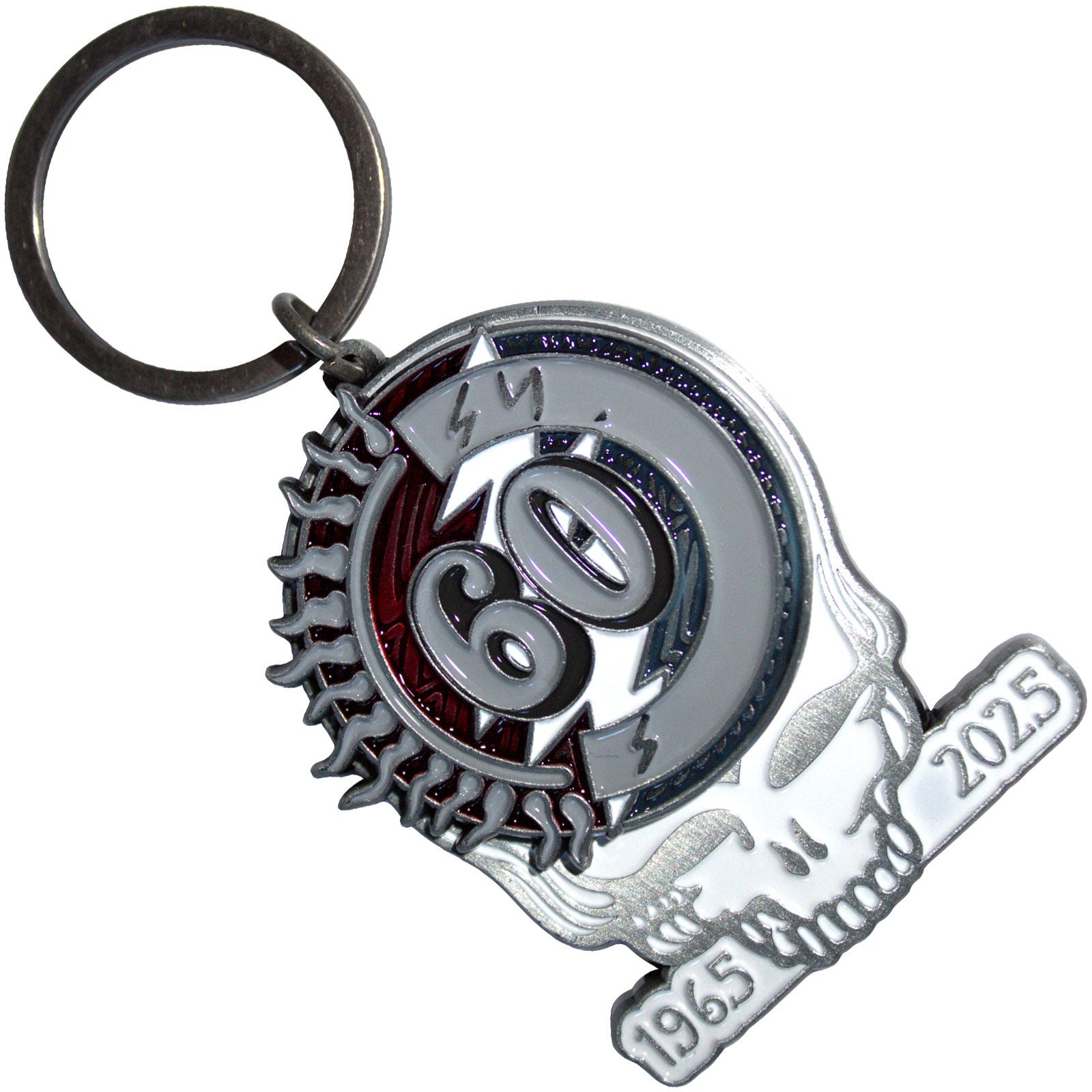 60th Key Grateful Dead Keychain: 60Th Anniversary Skull – Rock Universe