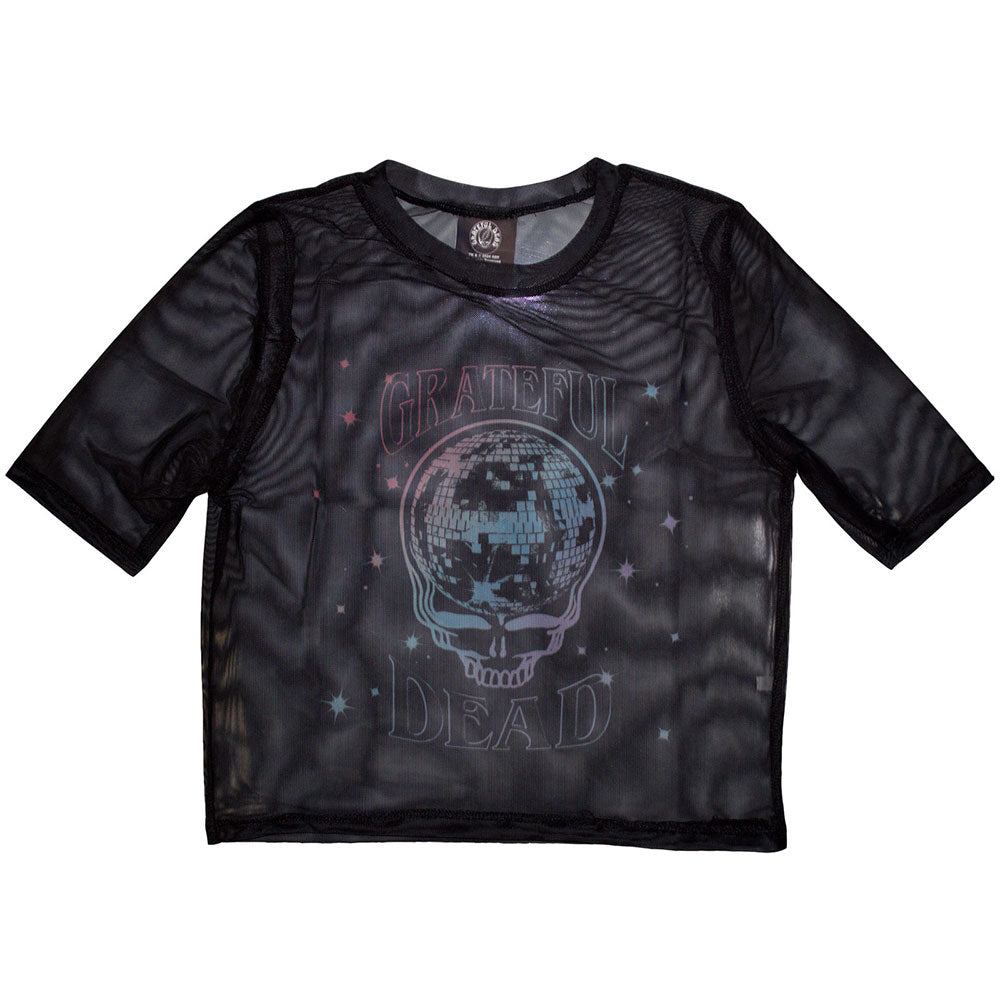 Grateful Dead Ladies Crop Top: Stealy Glitter Ball