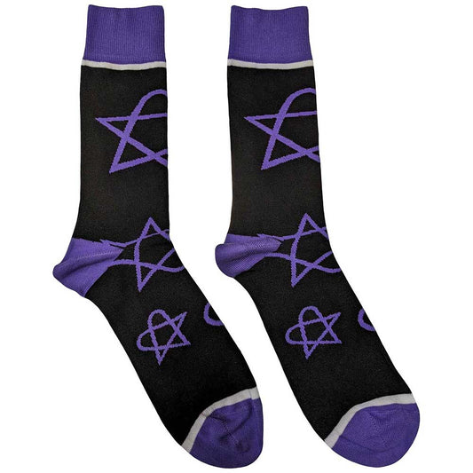 HIM Socks: Purple Heartagrams