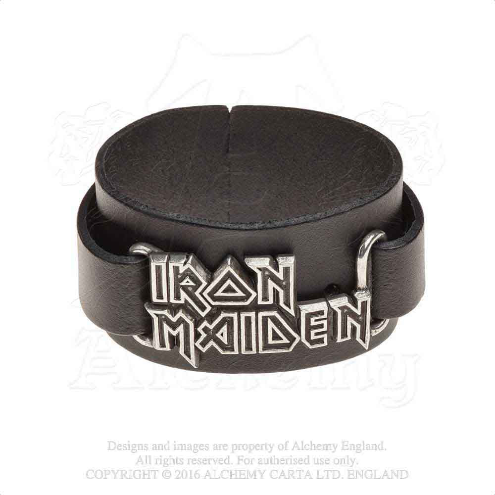 Iron Maiden Leather Wrist Strap: Logo 1