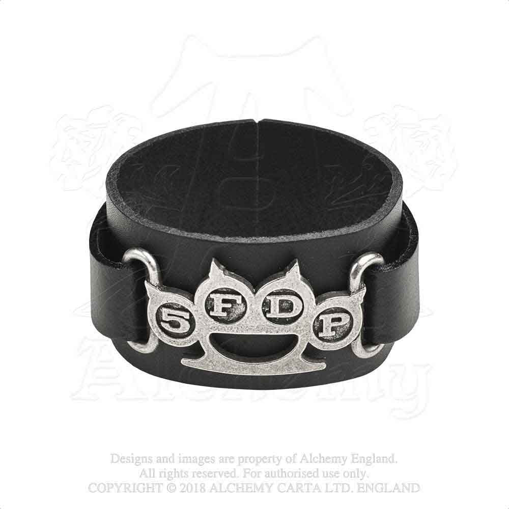 Five Finger Death Punch Leather Wrist Strap: Knuckle Duster