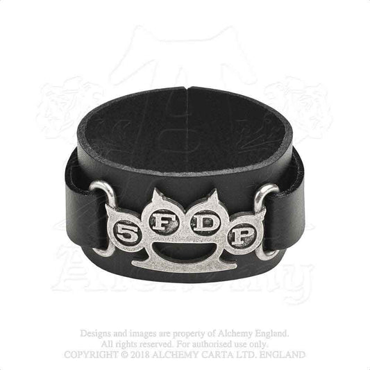 Five Finger Death Punch Leather Wrist Strap: Knuckle Duster