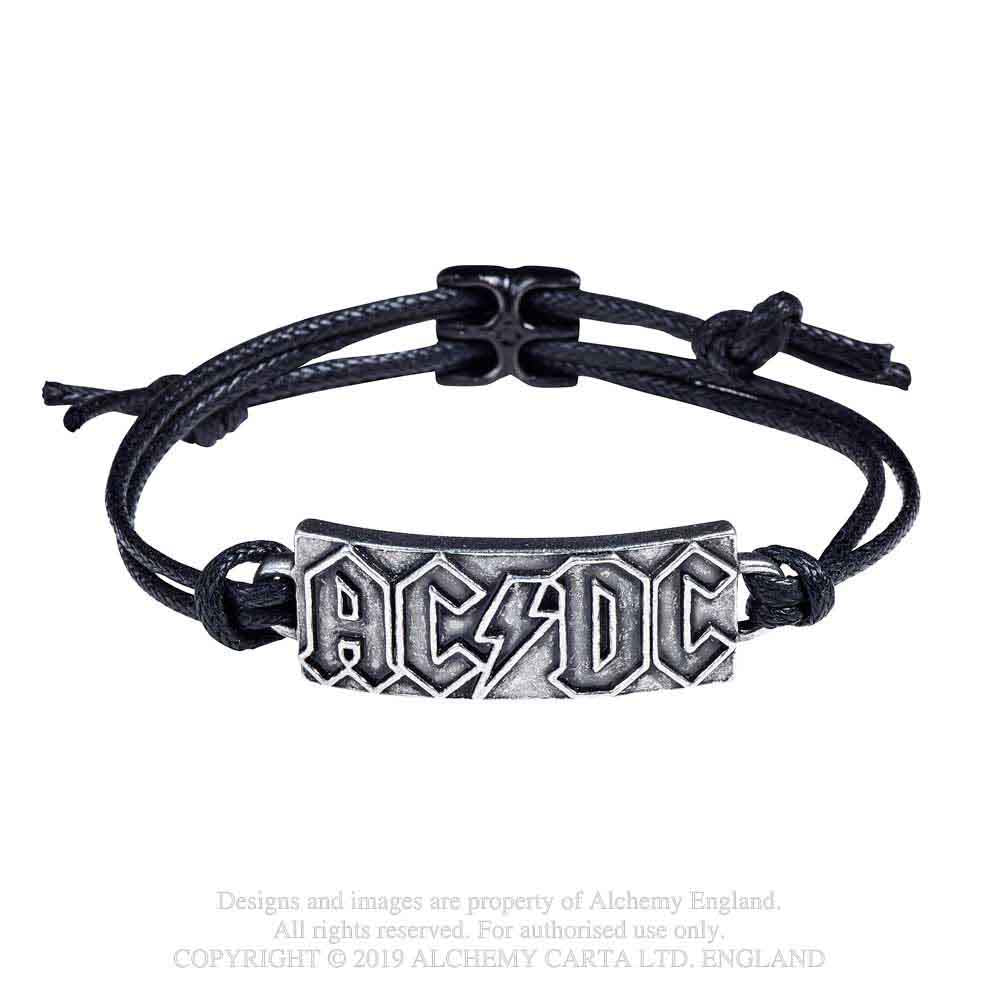 AC/DC Corded Wrist Strap: Lightning Logo