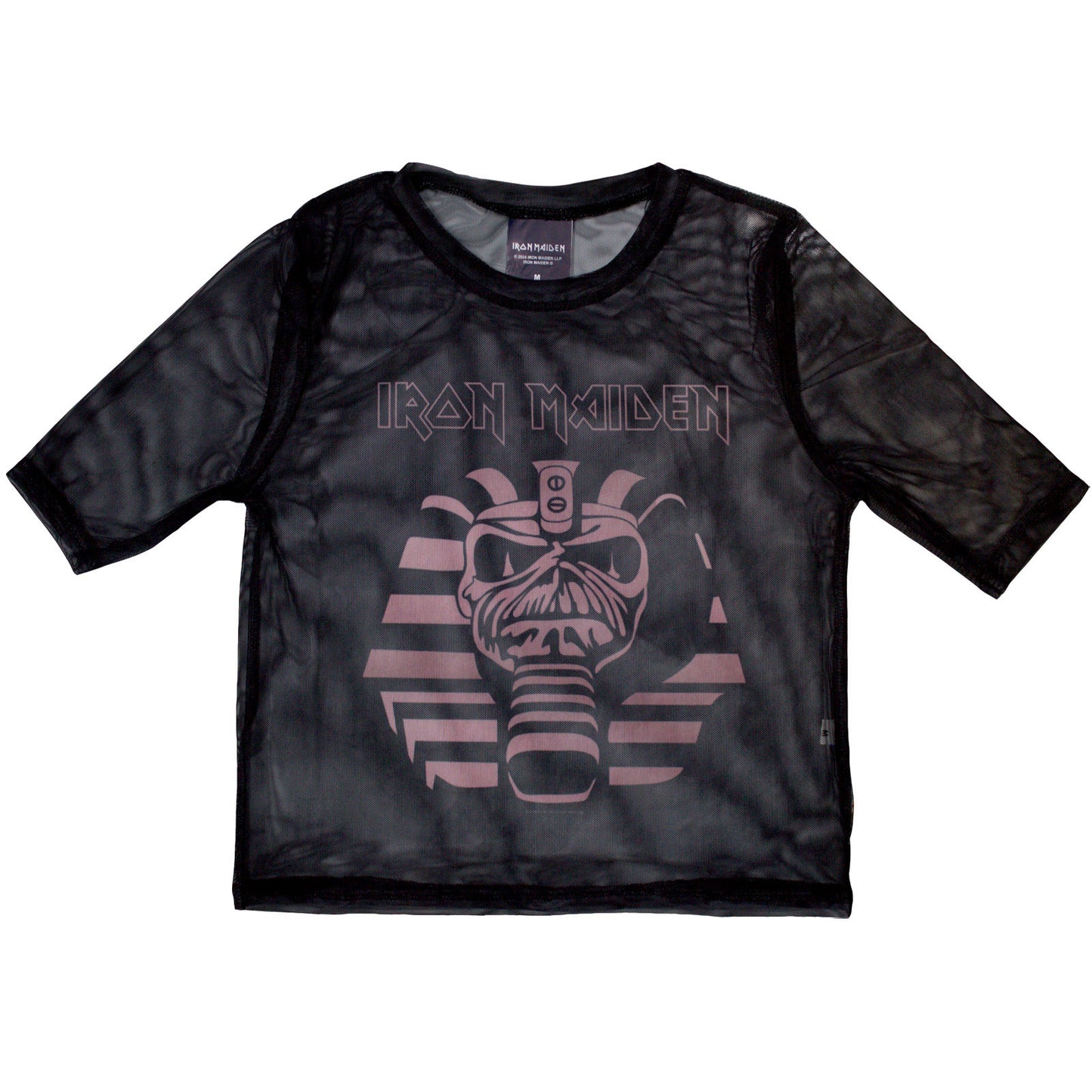 Iron Maiden Ladies Mesh Crop Top: Powerslave Mummy