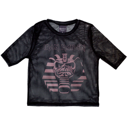 Iron Maiden Ladies Mesh Crop Top: Powerslave Mummy