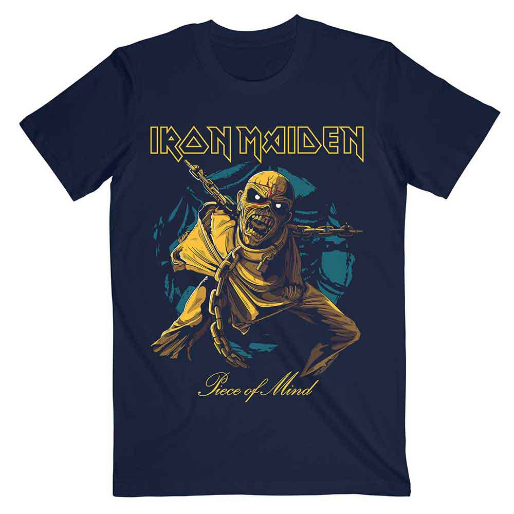 Iron Maiden T-Shirt: Piece of Mind Gold Eddie