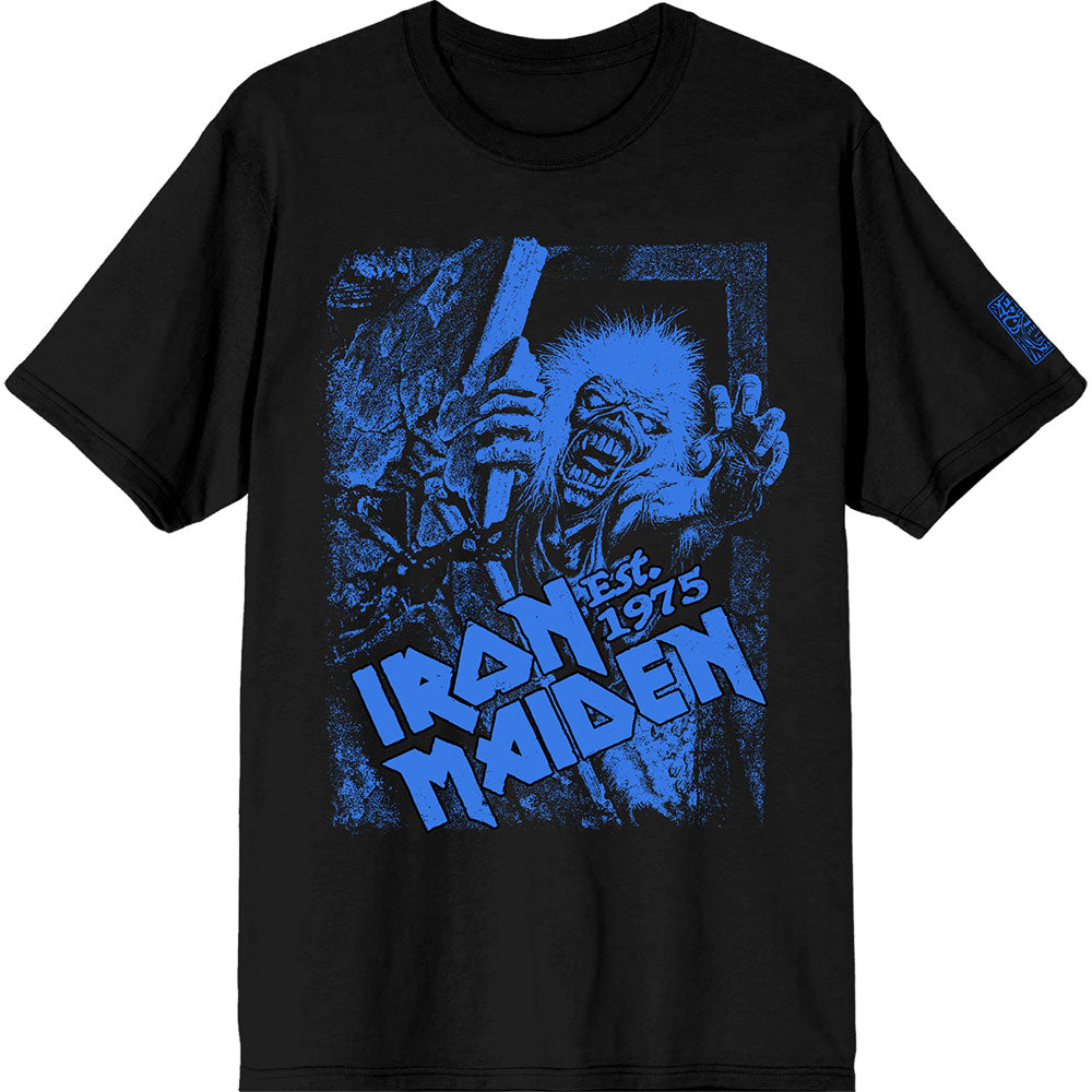 Iron Maiden T-Shirt: Est. 1975 No Prayer Grave Blue