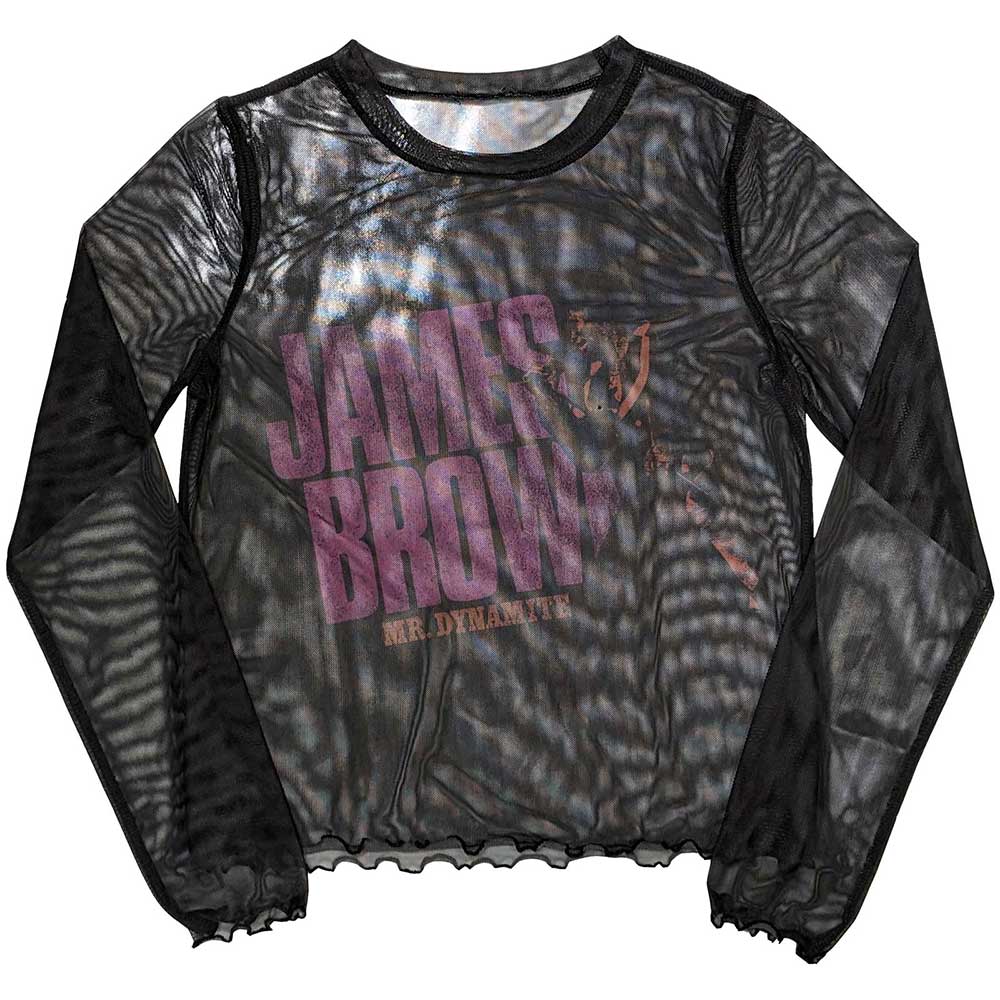 James Brown Ladies Long Sleeve Mesh Crop Top: Mr Dynamite