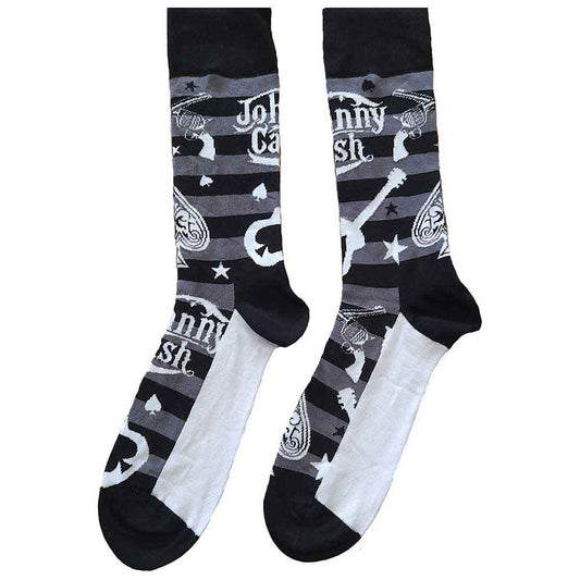 Johnny Cash Socks: Guitars 'n Guns