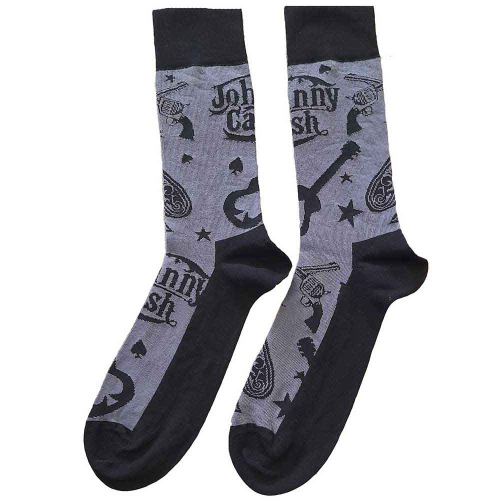 Johnny Cash Socks: Guitars 'n Guns