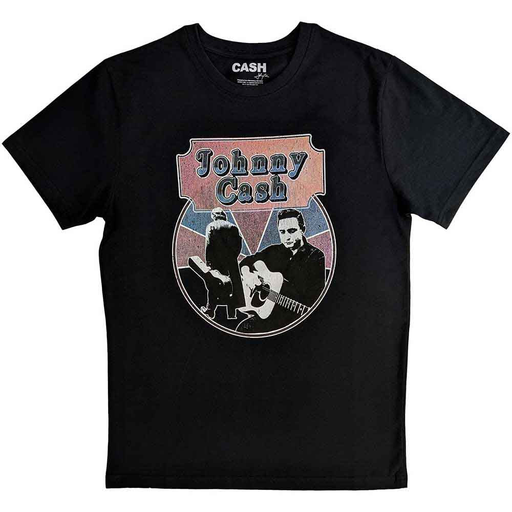 Johnny Cash T-Shirt: Walking Guitar & Front On