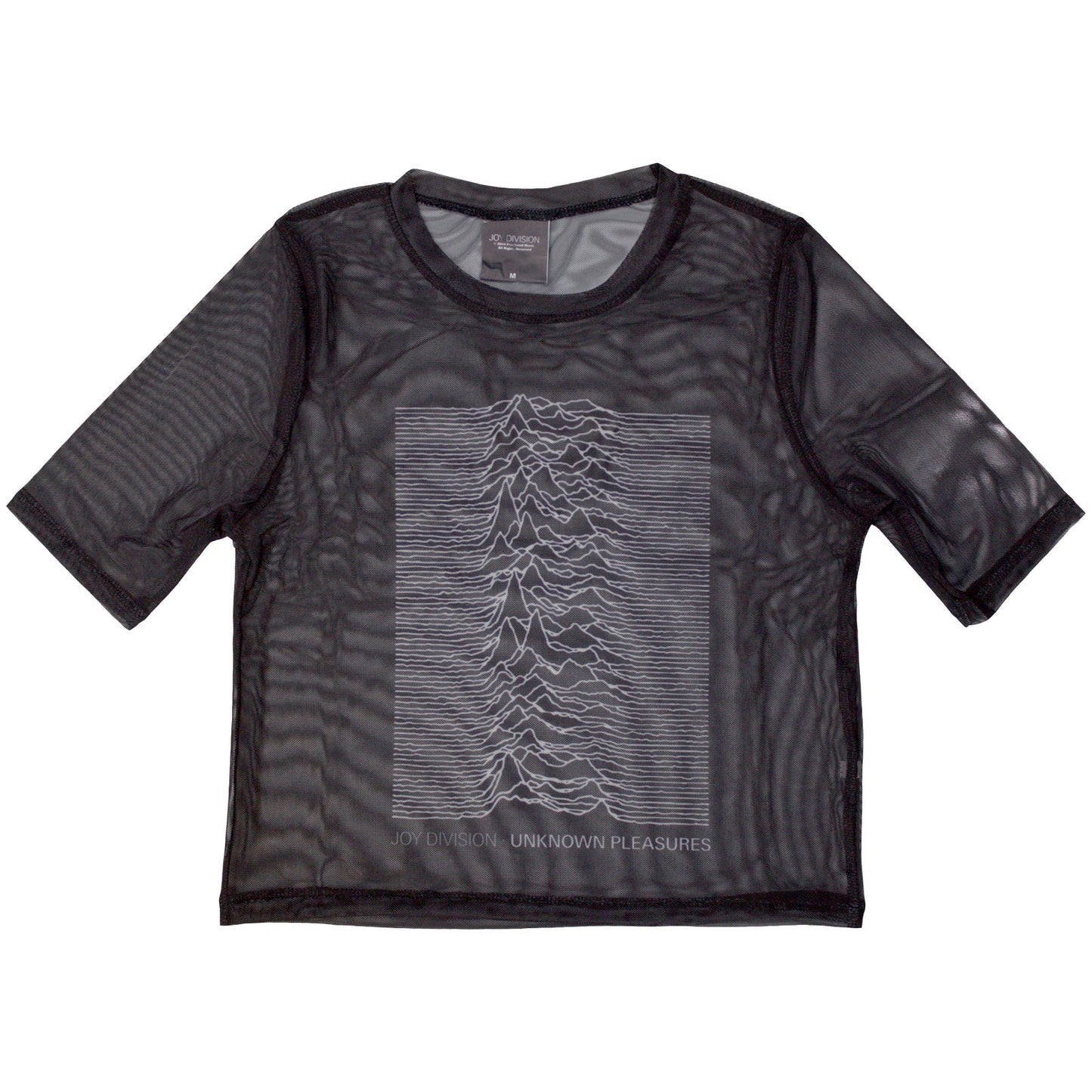 Joy Division Ladies Mesh Crop Top: Unknown Pleasures