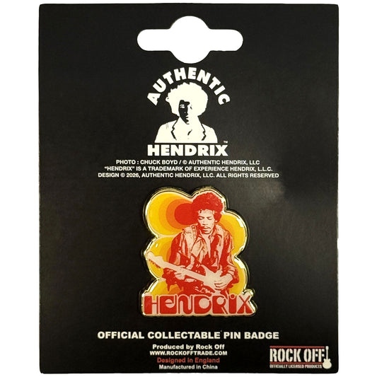 Jimi Hendrix Badge: Jimi & Guitar