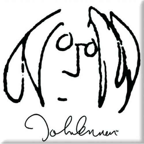 John Lennon Magnet: Self Portrait Black On White