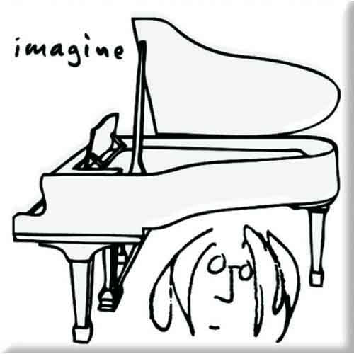 John Lennon Magnet: Imagine Black On White