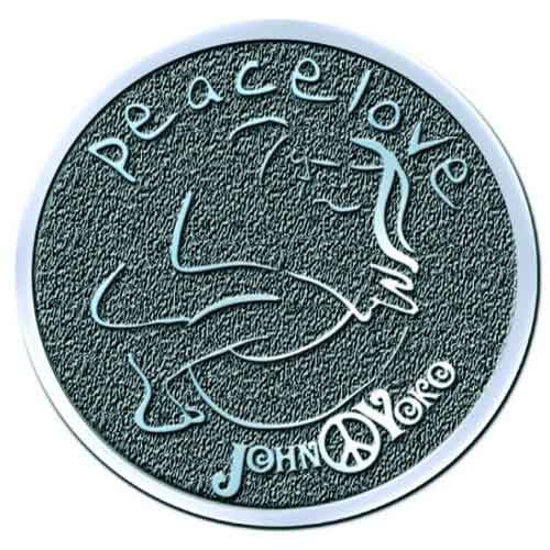 John Lennon Badge: Peace & Love HiChrome
