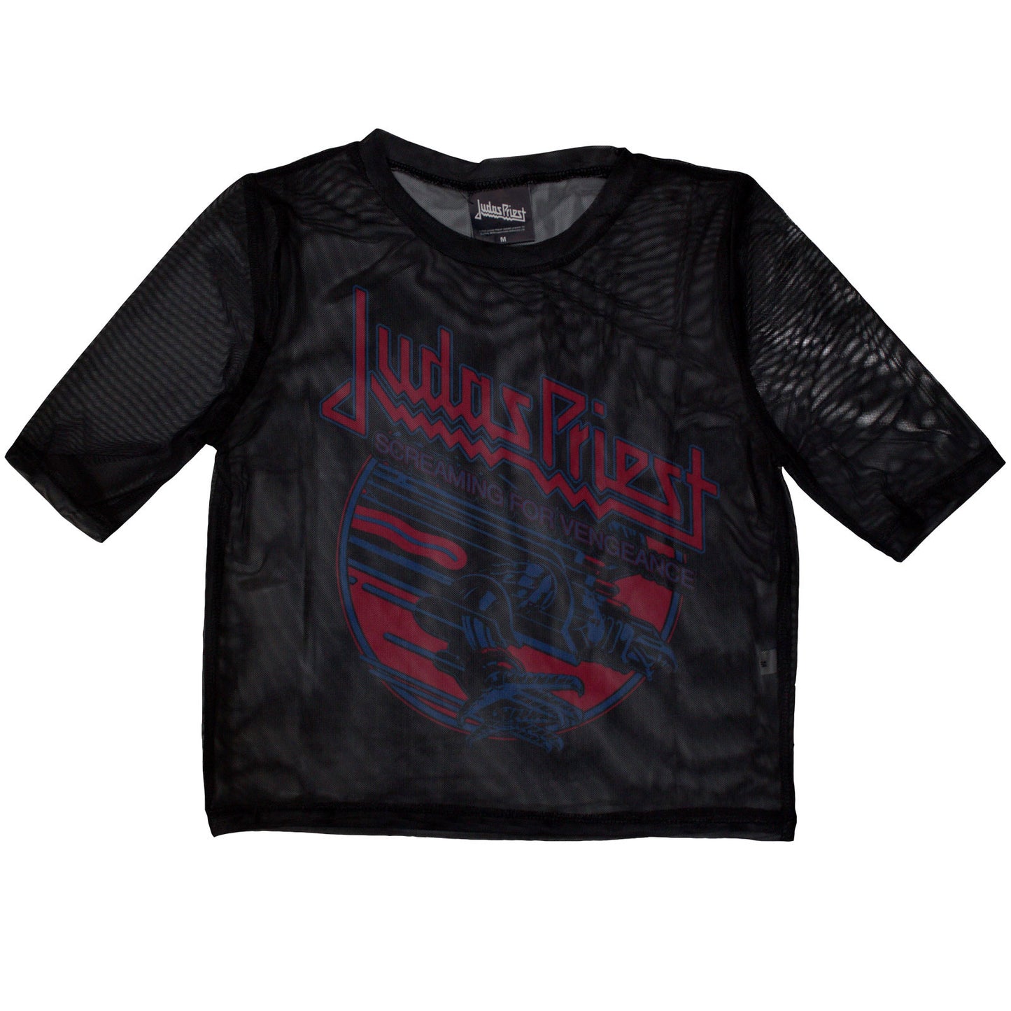Judas Priest Ladies Mesh Crop Top: Screaming For Vengeance