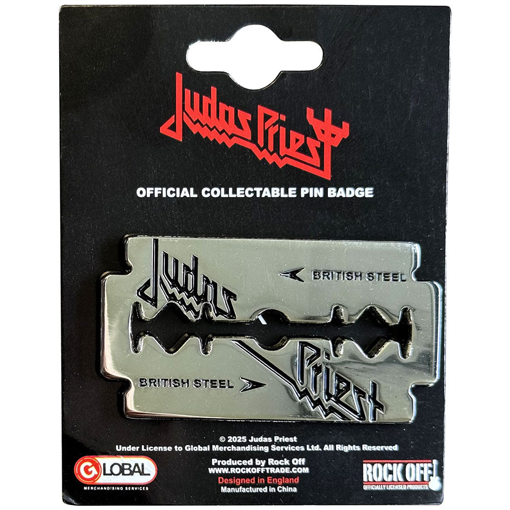 Judas Priest Badge: British Steel Razor Blade