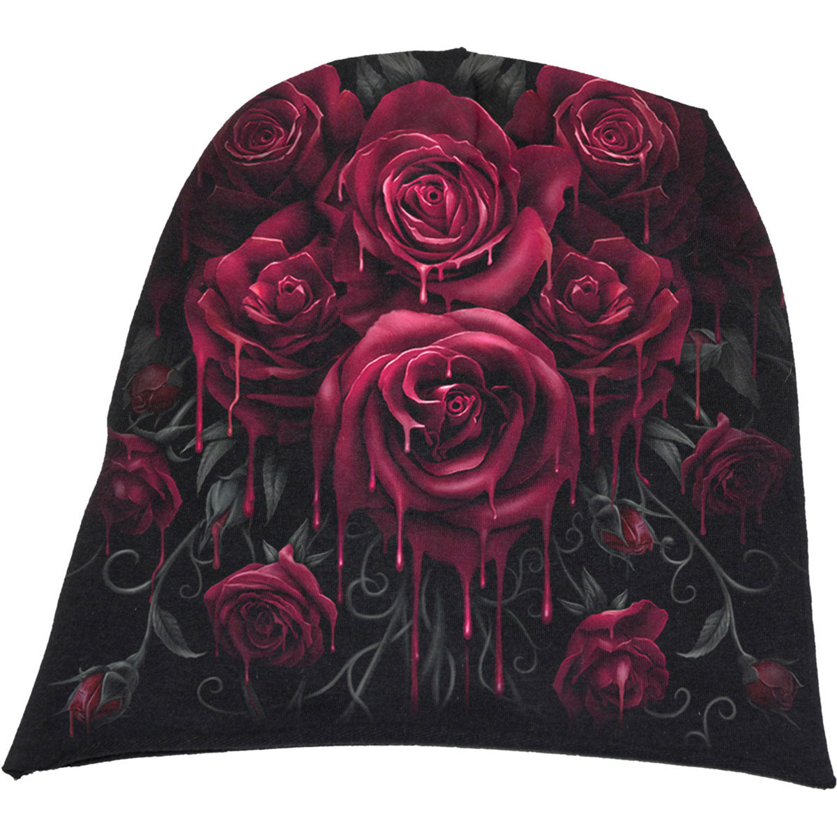 Spiral Beanie Hat: Blood Rose