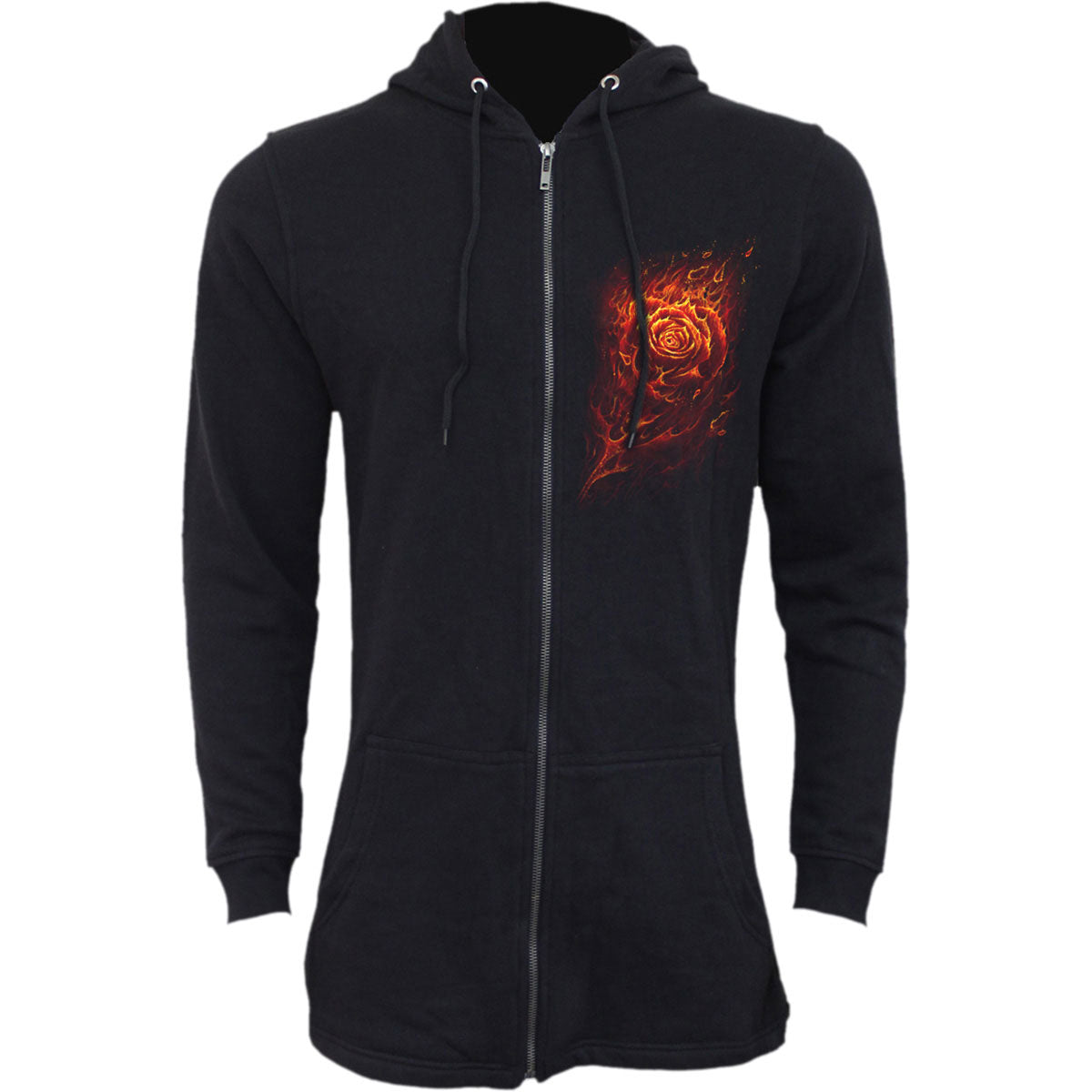 Spiral Ladies Fish Tail Zipped Hoodie: Burnt Rose