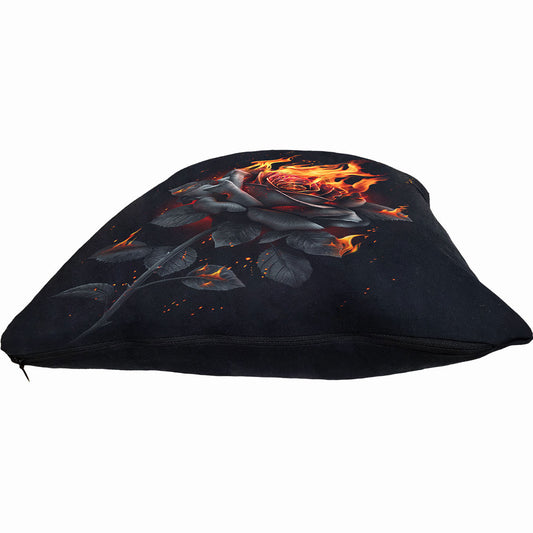 Spiral Square Cushion: Flaming Rose