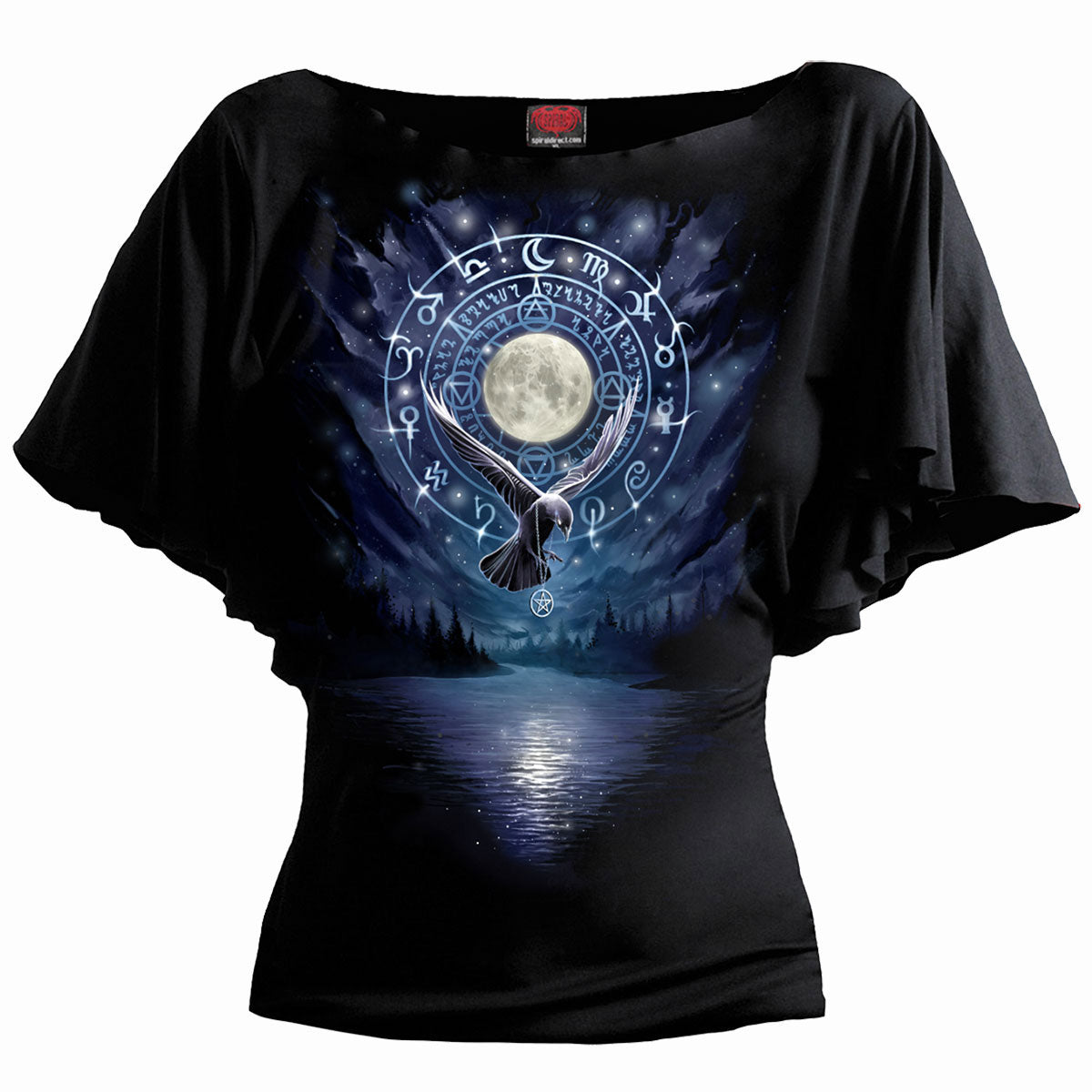 Spiral Ladies Latin Boatneck Top: Witchcraft
